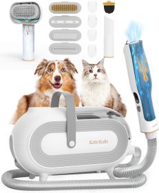 Katio Kadio Pet Grooming Kit & Pet Hair Vacuum, Dog Grooming Tools for Shedding Small, Medium Dog Cat - 60dB Low Noise  Pet Grooming Vacuum (Color: Grey)