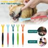 Three Sided Pet Toothbrush Three-Head Multi-angle Toothbrush Cleaning Bad Breath Teeth Care Tool