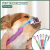 Three Sided Pet Toothbrush Three-Head Multi-angle Toothbrush Cleaning Bad Breath Teeth Care Tool