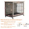 23.6"L X 20"W X 26"H Dog Crate Furniture with Cushion, Wooden Dog Crate Table, Double-Doors Dog Furniture, Dog Kennel Indoor for Small Dog
