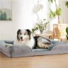 Pet Dog Bed Soft Warm Plush Puppy Cat Bed Cozy Nest Sofa Non-Slip Bed Cushion Mat Removable Washable Cover Waterproof Lining For Small Medium Dog