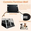 Double Doors Pet Car Transport Cage Aluminium Puppy Travel Crate Box Trapezoidal Kennel Dog