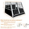Double Doors Pet Car Transport Cage Aluminium Puppy Travel Crate Box Trapezoidal Kennel Dog