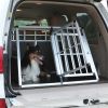 Double Doors Pet Car Transport Cage Aluminium Puppy Travel Crate Box Trapezoidal Kennel Dog