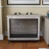 23.6"L X 20"W X 26"H Dog Crate Furniture with Cushion, Wooden Dog Crate Table, Double-Doors Dog Furniture, Dog Kennel Indoor for Small Dog