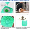 Dog Shampoo Massager Brush,  Grooming Scrubber Shower Brush For Bathing Short Hair Soft Silicone Brushes