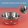 Dog Bowl For Food And Water, Stainless Steel Feeding Bowl, Durable Non-Skid Insulated Heavy Duty With Rubber Bottom For Medium Large Dogs