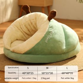 Pet Bed Winter Cat Dog Slippers Small Nest (Option: Avocado Green-S)